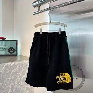 沐沐环球购gucci/古驰新款北面联名印花logo短裤休闲男女款运动裤