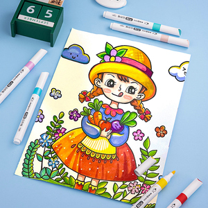 hero英雄丙烯马克笔学生美术专用水性2011儿童12 24 36不透色可水洗