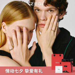 zegl设计师925纯银灵魂伴侣字母情侣戒指一对小众男女对戒食指戒