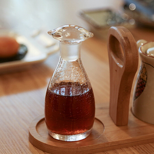 mokushin日本进口 一滴不漏冰裂纹手工玻璃酱油瓶油醋调味瓶油壶