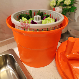 惠而信沙拉脱水器脱水机手动甩干机商用蔬果家用工具蔬菜甩干桶