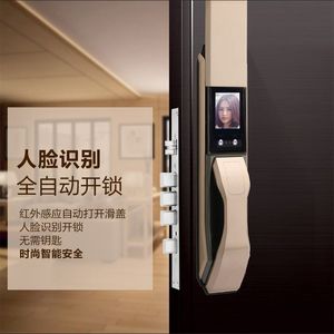 全自动滑盖人脸识别锁家用防盗门 新款智能指纹面部识别锁app开门