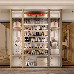 轻奢意式衣柜 满墙 顶墙衣帽间鞋柜包包柜 时尚灰大牌衣帽间定制