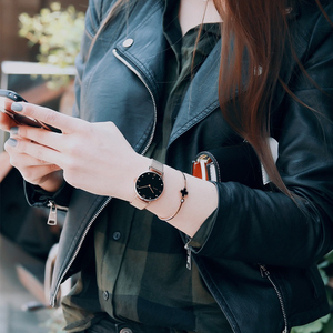 weijas女士手表28mm小表盘钢带ins小众女表防水时尚潮流女生手表