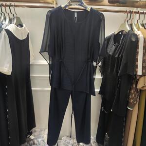 格琳菲尔2022夏装新款女装格林菲尔fc两件套装装套裤子上衣雪纺衫