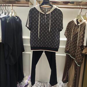 格琳菲尔2022夏装新款女装格林菲尔ga两件套装套裤子上衣连帽小衫