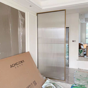 边不锈钢金色拉丝淋浴房钻石形卫生间隔断超白玻璃平开门23人付款880