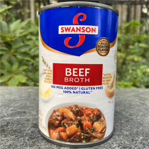 411g美国史云生无麸质低卡低脂牛肉汤罐头swanson beef broth