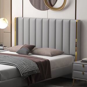 轻奢床头板软包简约现代1.8米床头靠背板智能带灯落地床头单独买