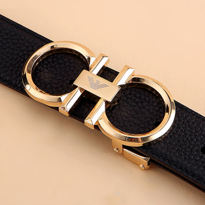 正品阿玛尼皮带真皮头层牛皮软皮腰带针扣百搭青年男士裤带奢侈品