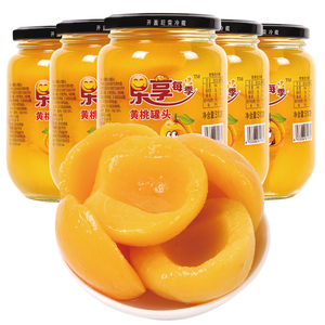 黄桃罐头玻璃瓶装正品整箱商用混合沂蒙山东临沂新鲜水果罐头零食