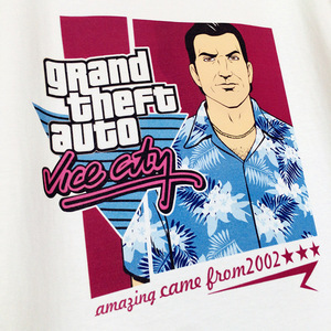 原创gta罪恶都市纯棉短袖t恤圆领宽松汤米印花青少年半袖夏季男士