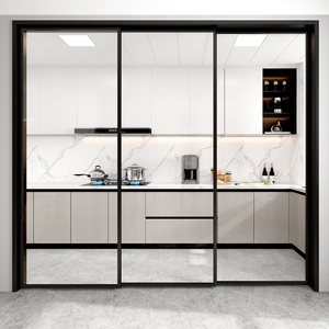 吊轨厨房推拉门阳台客厅餐厅铝合金长虹玻璃门极窄三联动移门隔断