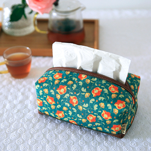 布奏手工田园风复古长方形纸巾盒纸巾抽纸巾套中国风车载抽纸盒