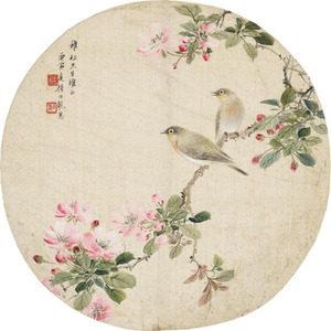 德艺素材淘宝高清工笔画素材国画四尺春色满园牡丹花鸟工笔画白描