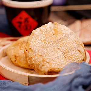 北京bi买网红清真传统小吃后海鸦儿李记芝麻酱烧饼8个份包邮