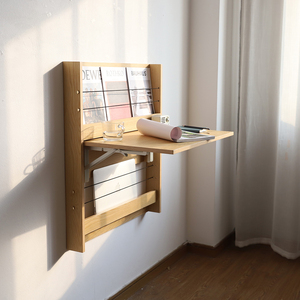 日式壁挂置物架写字台小户型桌板办公桌隐形书桌电脑桌折叠梳妆台
