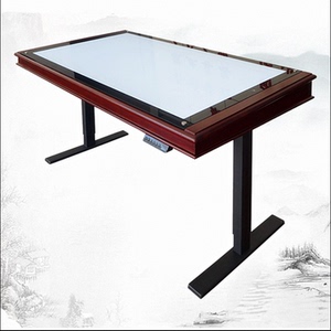 大型电动升降拷贝桌国画拷贝台a0四尺实木书法临摹动漫绘图桌