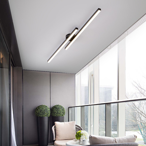 阳台灯简约现代阳光房衣帽间过道灯意式极简无主灯一字长条吸顶灯