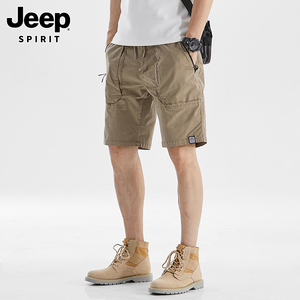 Jeep吉普美式工装短裤男士宽松2024夏季多口袋机能休闲五分裤子男