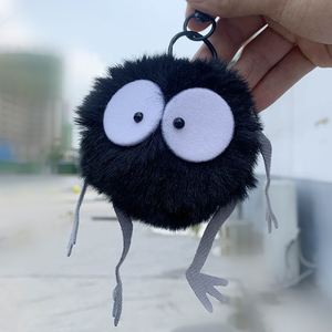 驱霉运宫崎骏千与千寻黑炭煤球精灵毛绒挂件钥匙扣玩偶书包包挂件