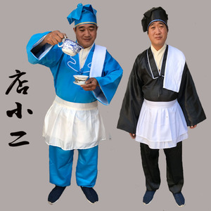 武大郎服装渔翁渔夫服装古装男茶衣小二服装跑堂服装茶馆杂役服装