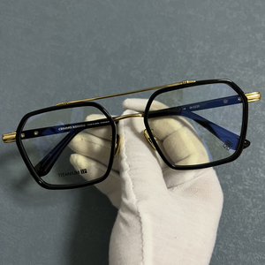 titanium镜架纯钛尅箩心镜框大脸眼镜架复古黑武士男高度近视眼镜