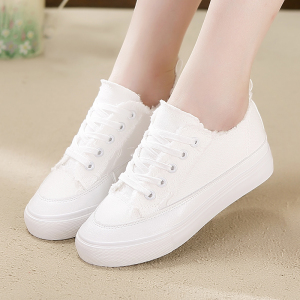 802人付款淘宝春秋新款小黑鞋平底文艺高帮拉链内增高休闲运动女板鞋