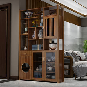 客厅玄关柜新中式入户屏风隔断柜现代门厅柜靠墙装饰柜进门置物架