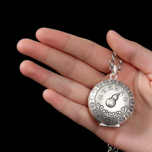 99纯银空心吊坠可打开装东西复古个性嘎乌盒藏东西的项链男女配饰