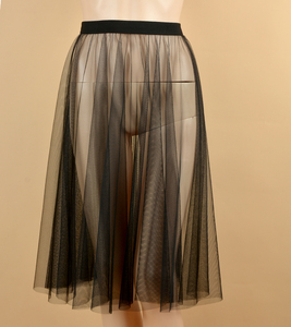 黑色网纱外罩裙半身透视裙白色单层纱裙垂感半身裙360度裙摆外搭