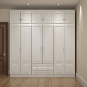 简约现代衣柜家用卧室小户型经济环保组合衣橱开门欧式白色柜子