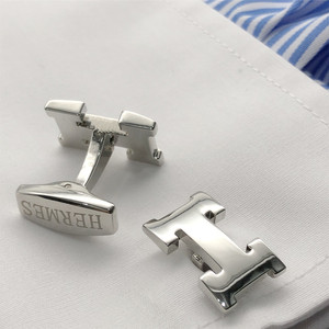 男士西装衬衣配件铜h袖扣  金色玫瑰金袖口金属时尚袖钉cufflinks