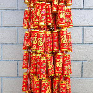 绒布鞭炮串中国结挂件新年春节节日喜庆装饰布置舞台舞蹈道具定制