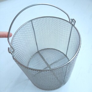 304不锈钢圆形网篮筐灭菌锅用提篮实验室篓子定制耐高温消毒网框