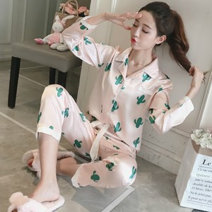 薄款罗丽丝家居服甜美睡衣女公主风带春秋季可爱清仓家居冰丝长袖
