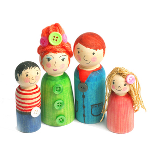 幼儿园手工制作材料木人8个家庭套装儿童创作玩具动手diy早教人形