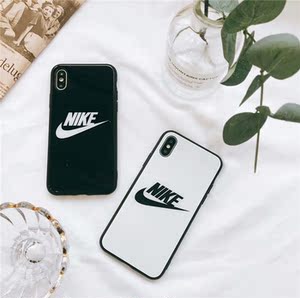 潮牌耐克苹果xs max玻璃手机壳iphonexr保护套8plus软边6s/7p外壳