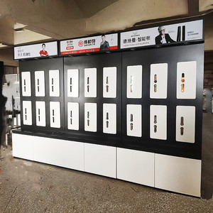 指纹锁展示柜展架智能锁具展架展板展柜五金锁具样品展柜烤漆定做