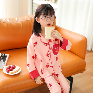 女童睡衣春秋季纯棉薄款儿童长袖8家居服套装9中大童11小女孩13岁