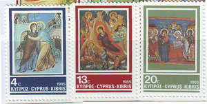 【1805】塞浦路斯1985绘画《耶稣诞生》等3全 目录1.60美元 MNH14