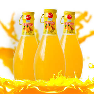 芒果汁饮料玻璃瓶装果汁整箱云南昆明宏达芒果汁饮品 230ml*12瓶