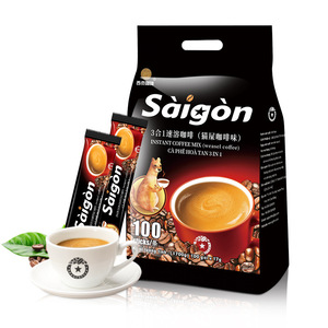 正品越南原装进口西贡猫屎咖啡味1700g 三合一速溶咖啡粉17g100条