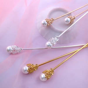 前尘梦汉服配饰基础款神棍珍珠神棍黛玉簪古风配饰发簪淘金168019