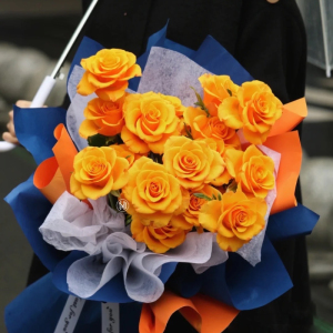 【金辉】高贵小众爱马仕橙色辉煌玫瑰花束鲜花速递同城配送北京
