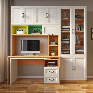 书桌储物柜一体