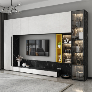 安平乐购屋淘宝大架子飘窗房间悬挂式理发店墙面电视墙柜子客厅挂