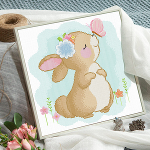 十字绣卡通2022新款线绣兔子小件手工儿童卧室自己绣学生简单新手