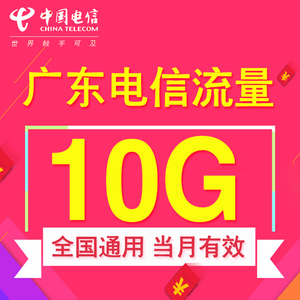 广东电信流量充值10GB全国通用流量包2G3G4G手机加油包 自动充值