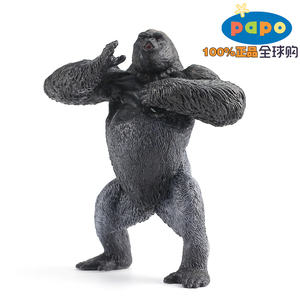 法国papo玩具野生模型动物50243站立咆哮山地大黑猩猩2018新款
